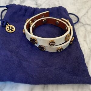 Tory Burch Double Wrap Bracelet Ivory